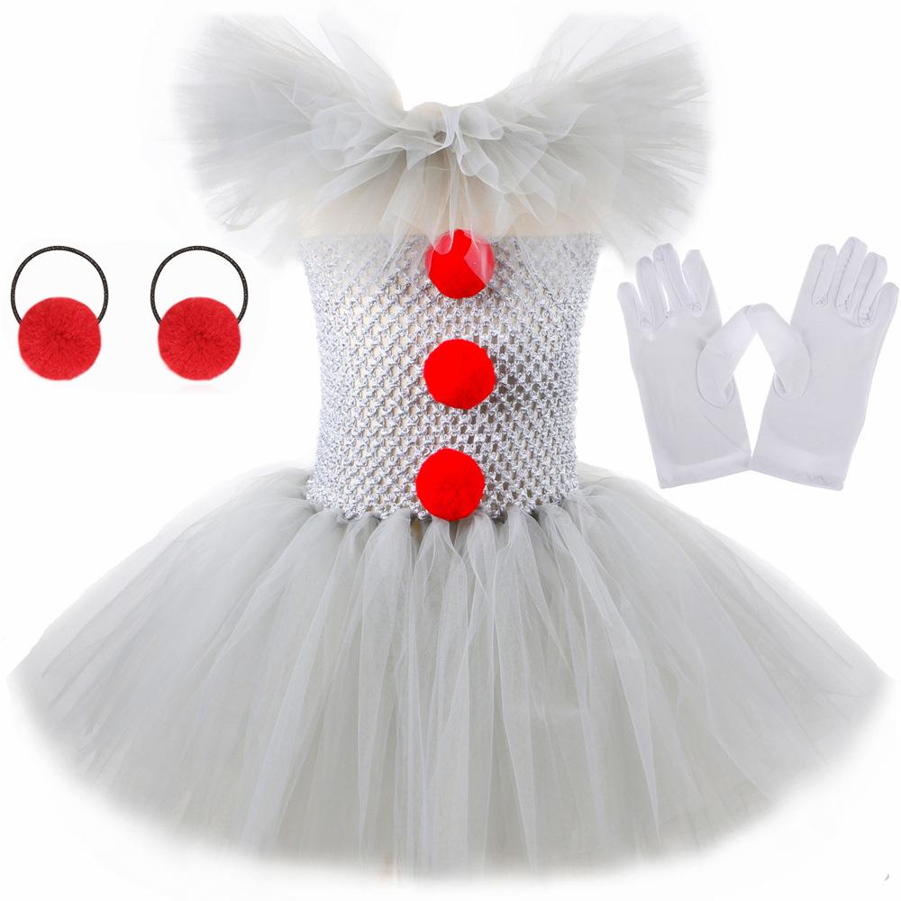 Christmas Day Children Girls Dresses Mesh Princess Dress Set Children Halloween Performance Costumes