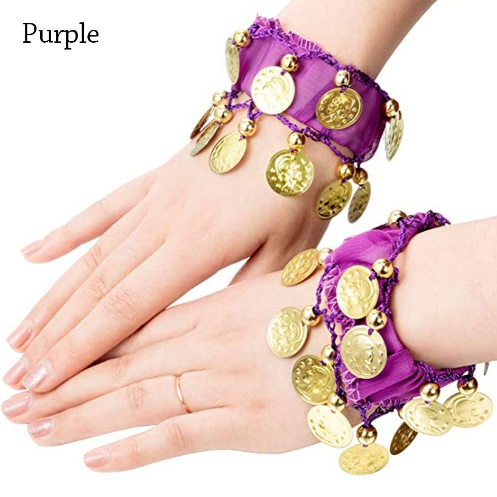 Танцевальные аксессуары Золотая монета Шифоновый браслет-погремушка Танец живота Наручные браслеты Манжета на руку Браслет