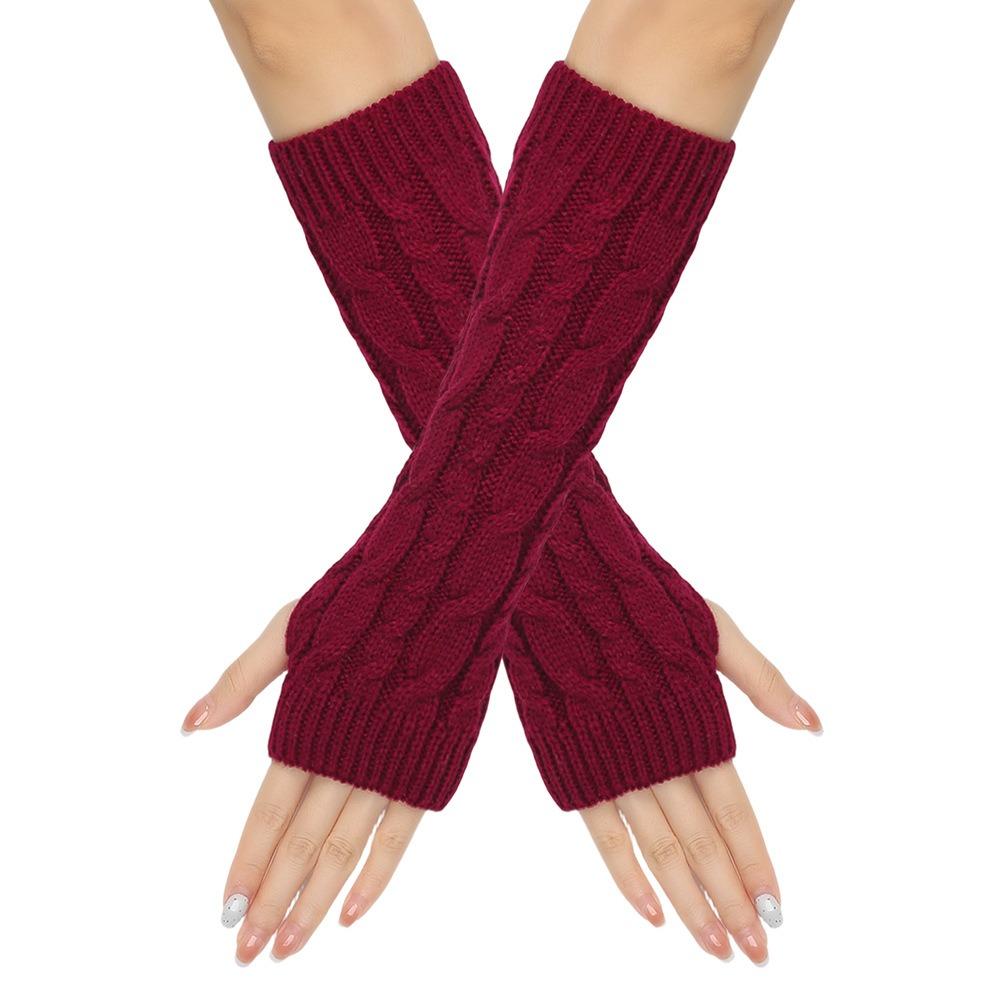 Twists Decorative Pattern Arm Warmers Knitted Arm Sleeve Gloves Casual Wear Lolita Gloves Outdoor