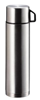 Бутылка для воды Pearl Metal 1000 мл с чашкой, двойная бутылка из нержавеющей стали, базовый стиль H-6828