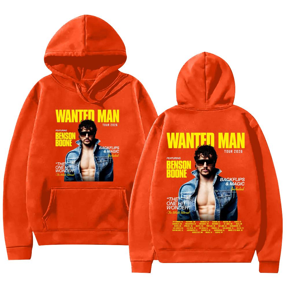 Benson Boone Wanted Man Tour 2026 Hoodies Men Women Clothing Fashion Long Sleeve Sweatshirts Casual Hip Hop Pullovers