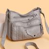 Fashion Retro Trend Four Seasons Soft Leather Multi-layer Multi-pocket Sewing Multi-layer Single Shoulder Oblique Span Women's Bag