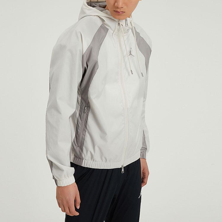 Jordan SS22 Тканая спортивная куртка с капюшоном Мужская верхняя одежда Серый Белый DJ9829-104