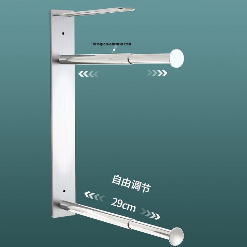 Retractable Punch-Free Wall-Mounted Clothes Drying Rack for Balcony