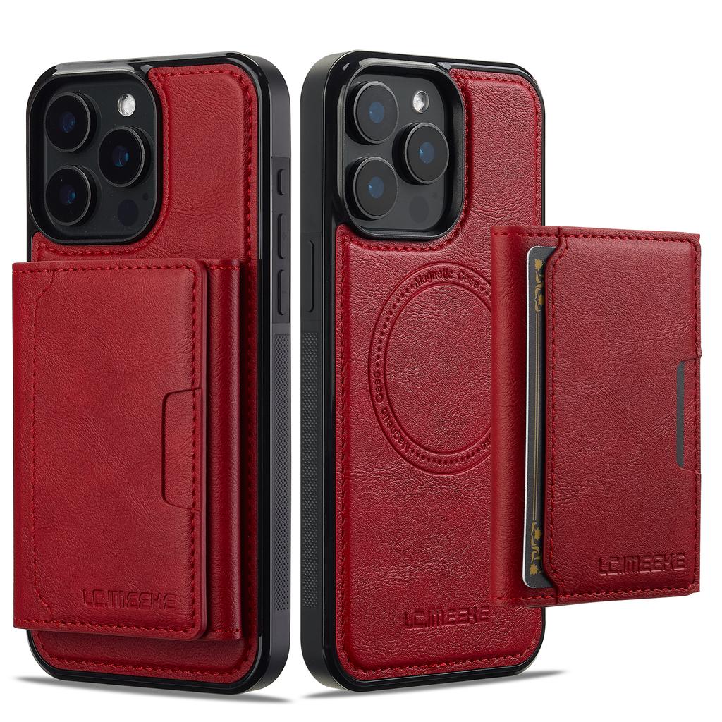 2-в-1 Съемный Магнитный Кожаный Чехол Для iPhone 16 17 Air 15 14 13 12 11 Pro XS Max XR 17E 16E 8 Plus SE Карманный Чехол Для Телефона