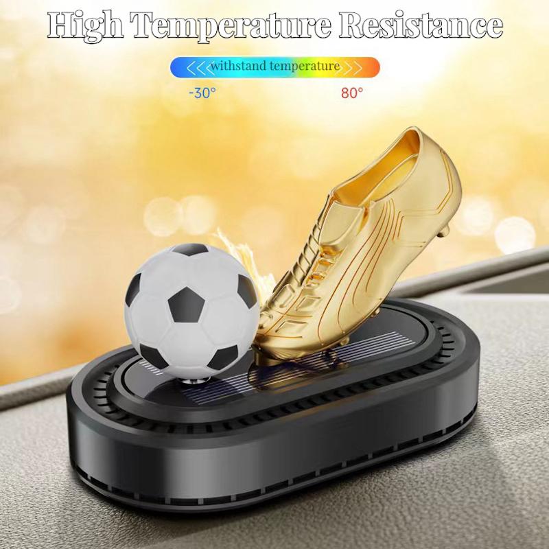Вращающийся футбольный мяч в форме солнечной батареи для автомобиля, ароматерапия, долговечный освежитель воздуха для автомобиля
