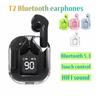 Беспроводные наушники T2 TWS Светодиодные наушники с индикатором питания Цифровой дисплей Гарнитура Стереозвук Совместимость с Bluetooth 5.3 для Xiaomi