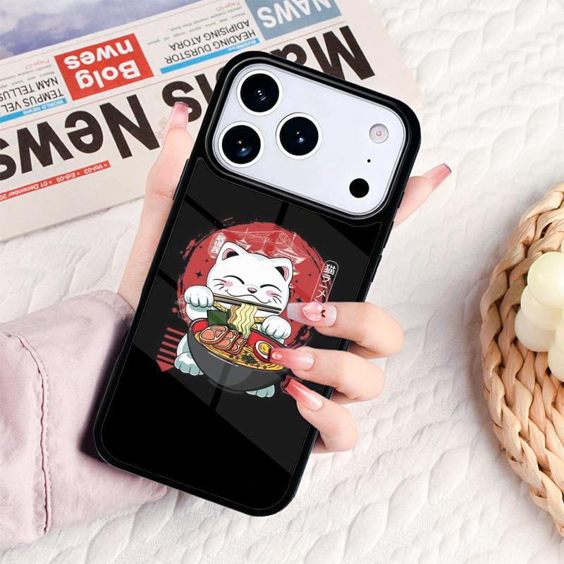 Ramen Cat Japanese Art Phone Case For IPhone 17 16e 15 14 13 12 11 Pro Max Air Mini Soft Protective Cover