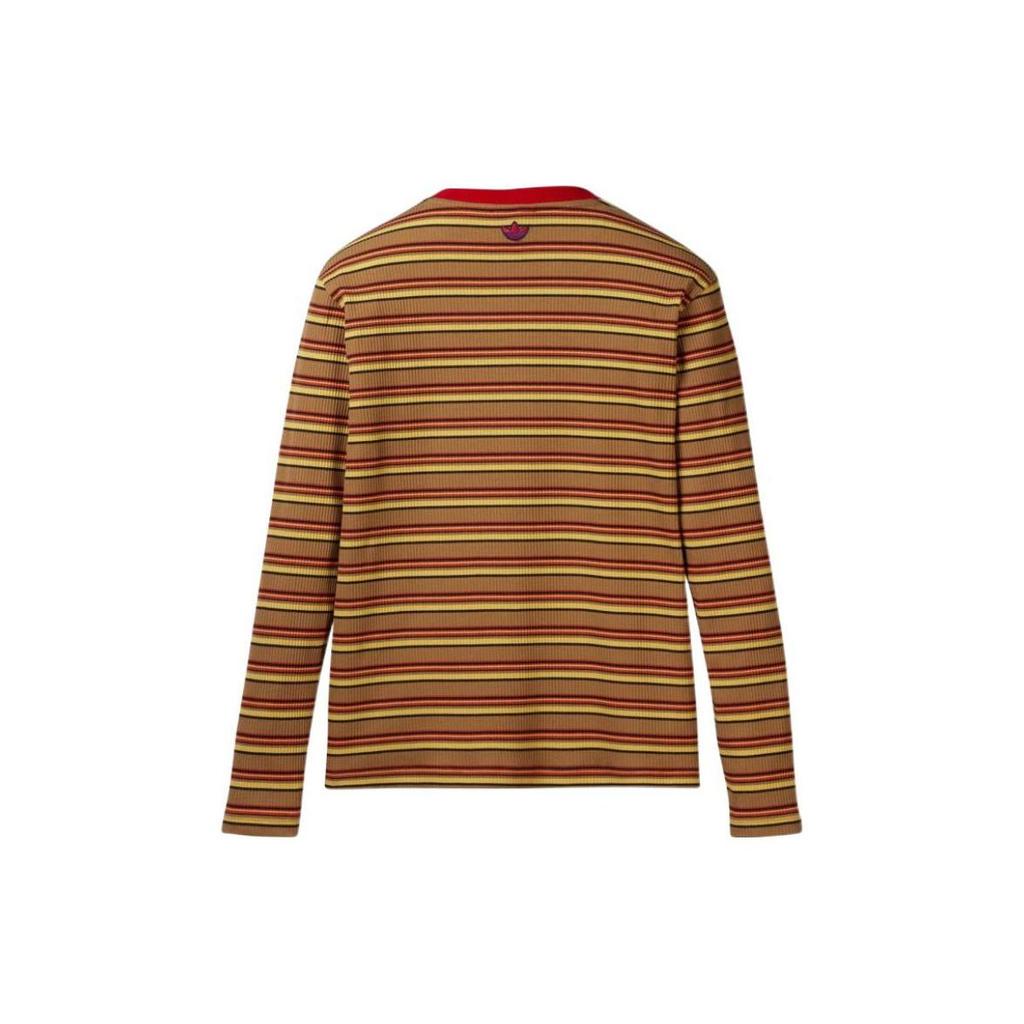 Adidas Вязаная футболка унисекс с длинными рукавами в полоску Originals x Wales Bonner Горчично-желтый HG6265