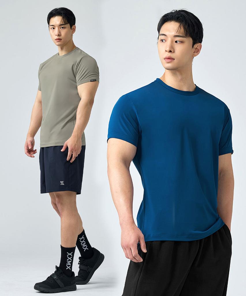 XEXYMIX [2Pack] Men'S Ice Feather Muscle Fit Short Sleeve Xmmst05H2