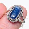 Ювелирное кольцо из чистого серебра 925 пробы с натуральным синим кианитом ручной работы, размер 7 b6G25