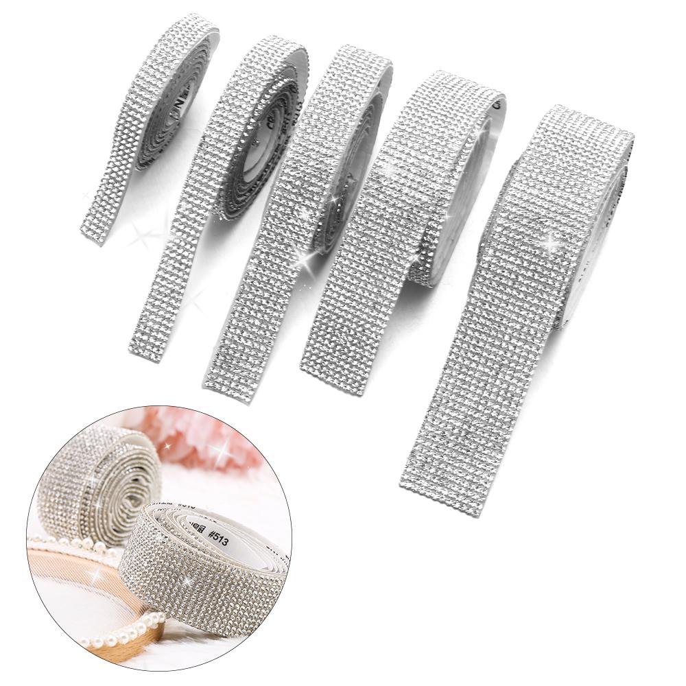 Arts Crafts Phone Decoration Self-Adhesive Rhinestone Crystal Sticker Trim Tape Diamond Ribbon