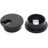 CM Hardware 2-Piece Black Round Cable Hole Cover with Grommet, 35mm Hole Diameter