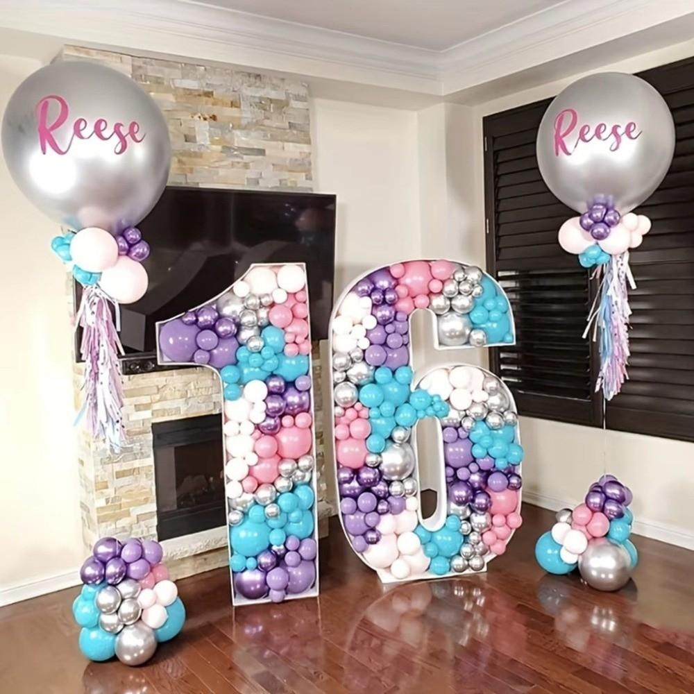 Numbers 0-9 3D Balloon Frame Three-dimensional Digital Marquee Balloon Frame  Graduation Party