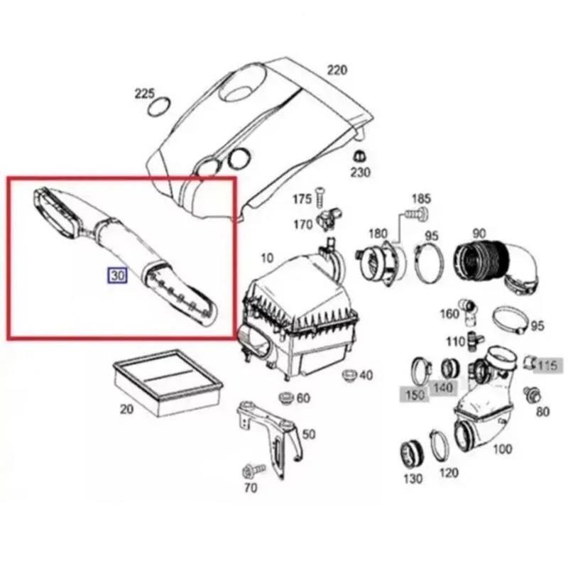 A6510904337 A6510900000 For Mercedes Benz A Grade 220 CLA 200 220 Engine Air Intake Hose Filter Pipe Car Accessories