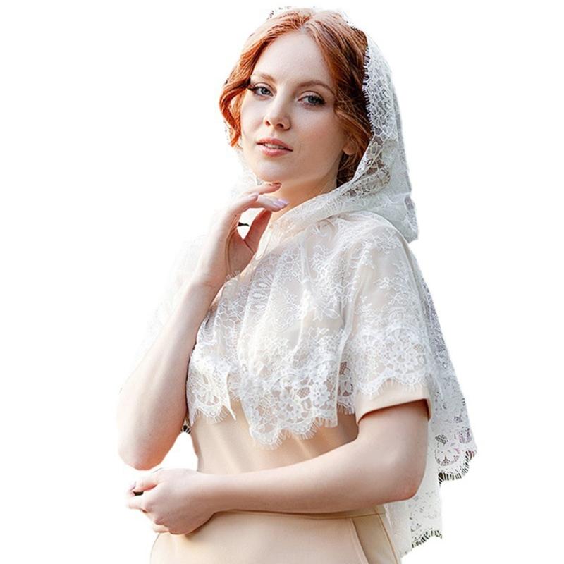 Модный летний свадебный платок для женщины, кружевной платок-накидка, повседневные шарфы-шали с капюшоном, женские аксессуары