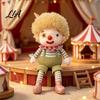 Exquisite Embroidery Toy Vintage Circus Clown Plush Toy, Soft Stuffed Jester Doll with Embroidered Face, Handmade Feel Plushie Retro Decorative