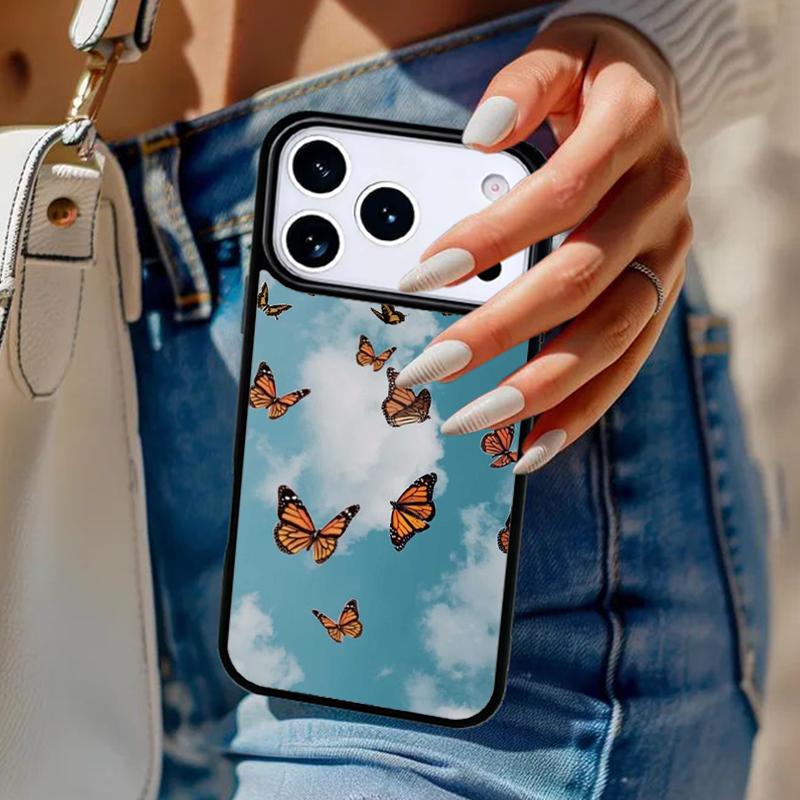 Butterfly Butterflies Phone Case For iPhone 17 Air 14 15 13 12 Max Cover For Apple 14 15 16 16e 11 Pro Max Plus Coque