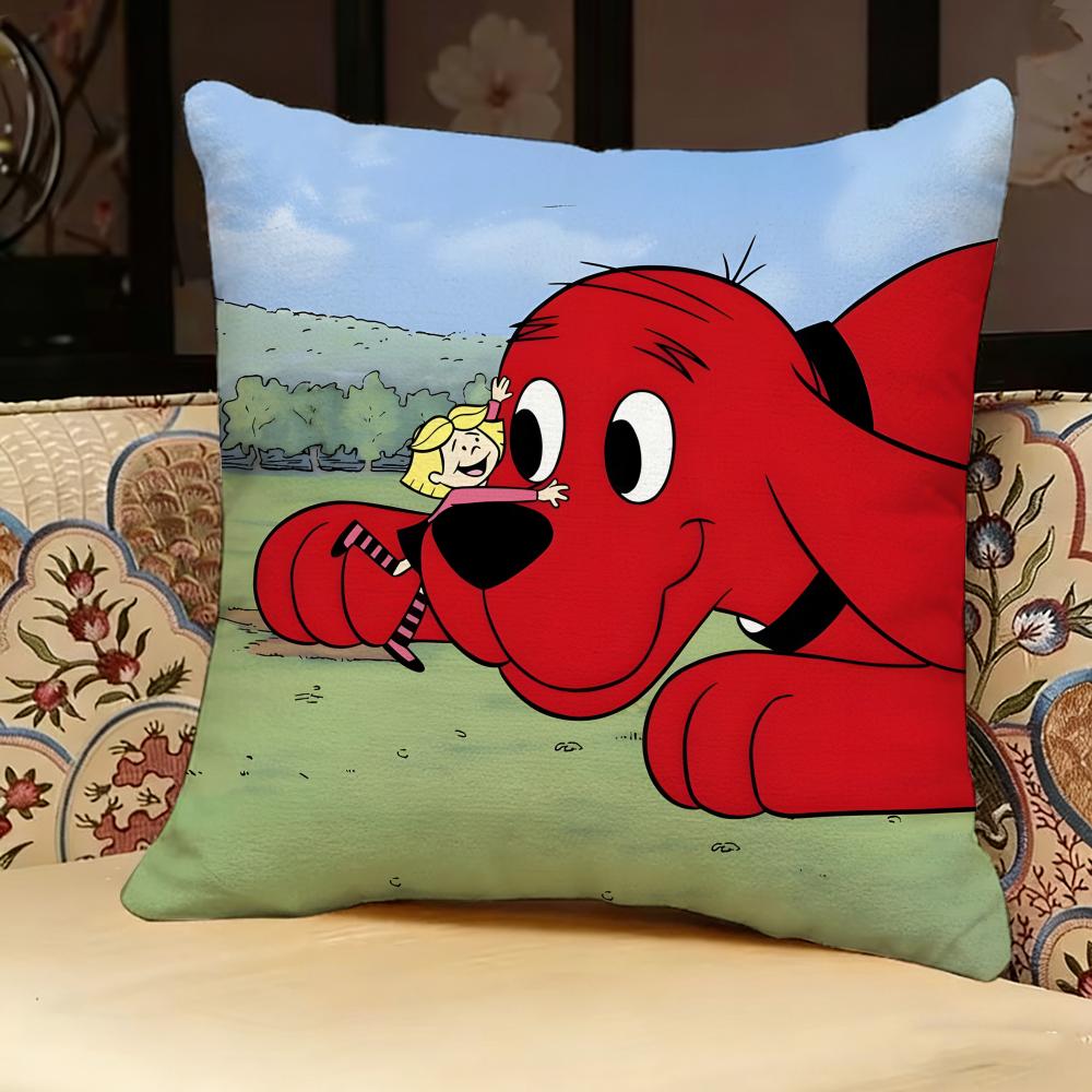 CClifford The Big Red Dog Pillow Case Pillowcase Doublesided Printed Sofa Cushion Bedroom Headboard Pillow