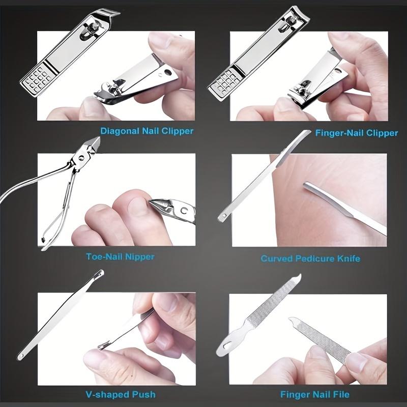 19pcs Nail Clipper Professional Nail Grooming Pedicure Kit Nail Cutter Tools With Travel Case Manicure Trimmer Scissors
