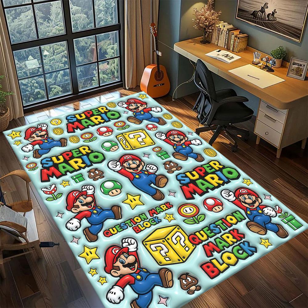 Mario anime character Carpet for Living Room Bedroom Home Decor Cool Movie Mat Play Floor Mat
