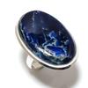 Содалит Ручная работа Серебро 925 пробы Подарок Ювелирное изделие Кольцо Размер 10 H4y86
