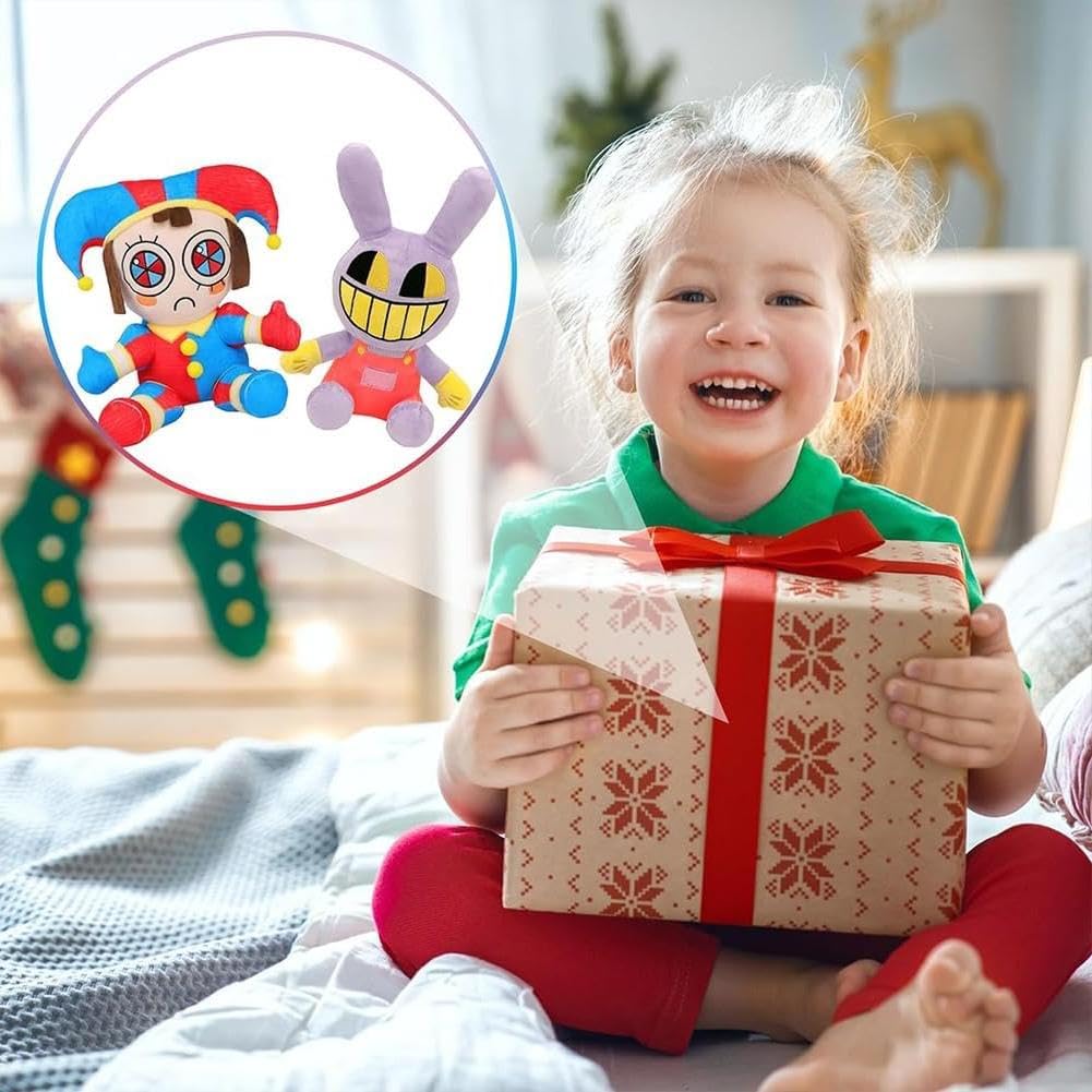GenPick Amazing Digital Circus Plush Toys: Pomni, Jax, Otchin, Mascagna, and Clown, 2-Piece Set, 25cm, PP Cotton, Gift