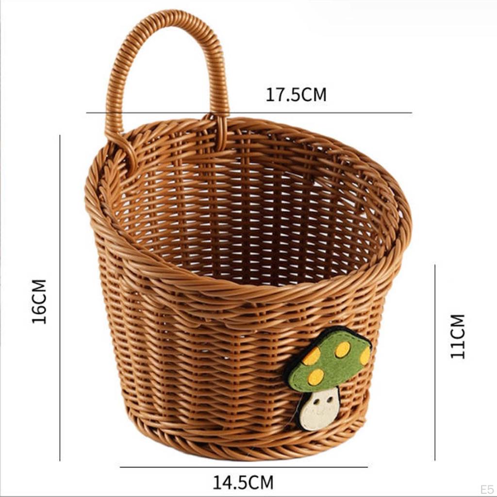 Декоративная плетеная настенная корзина для хранения с ручкой, держателем, подвесными фруктами и овощами