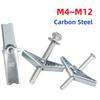 M4 M5 M6 M8 M10 M12 Оцинкованная углеродистая сталь Сверхпрочные анкеры для полых стен для гипсокартона потолка откидные болты комплект с барашковой гайкой