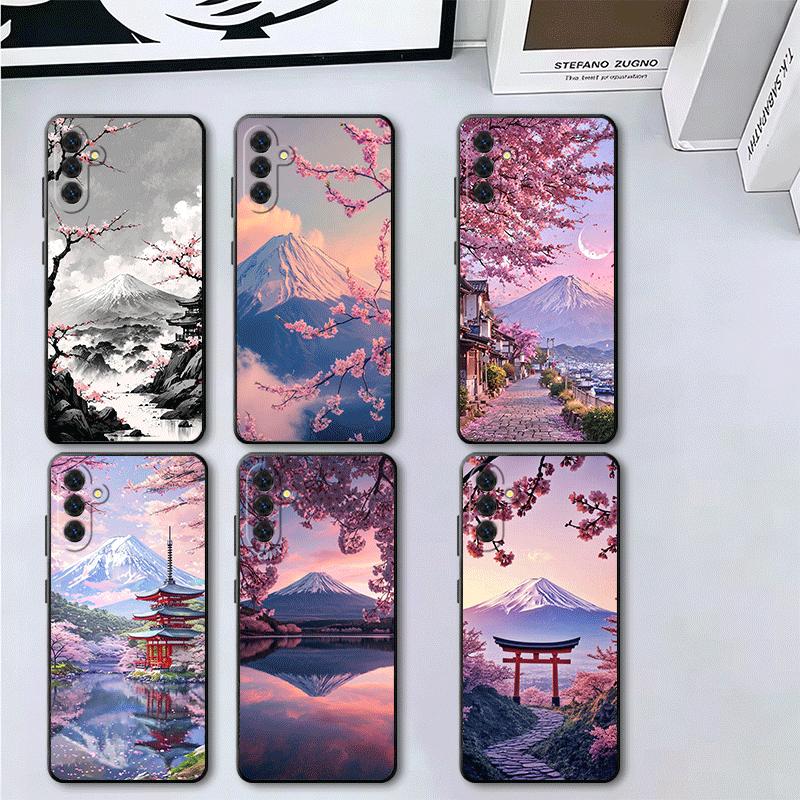 Японский Розовый Вишневый Гора Фудзи Мягкий Чехол для Телефона для Samsung A17 A37 A57 A16 A26 A36 A56 A15 A25 A35 A55 A14 A24 A34 A54 A13 A23