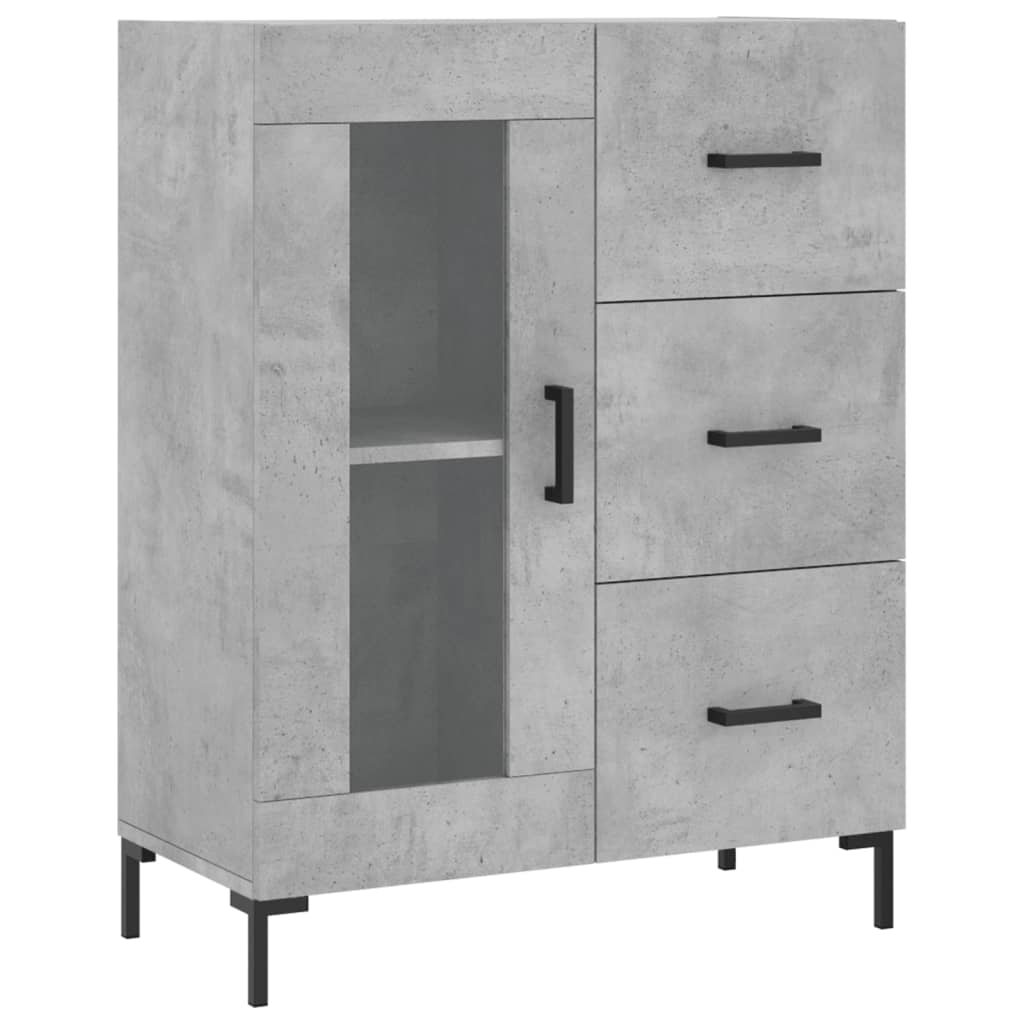 Vidaxl Szafka, Szarość Betonu, 69,5X34X90 Cm, Materiał Drewnopochodny