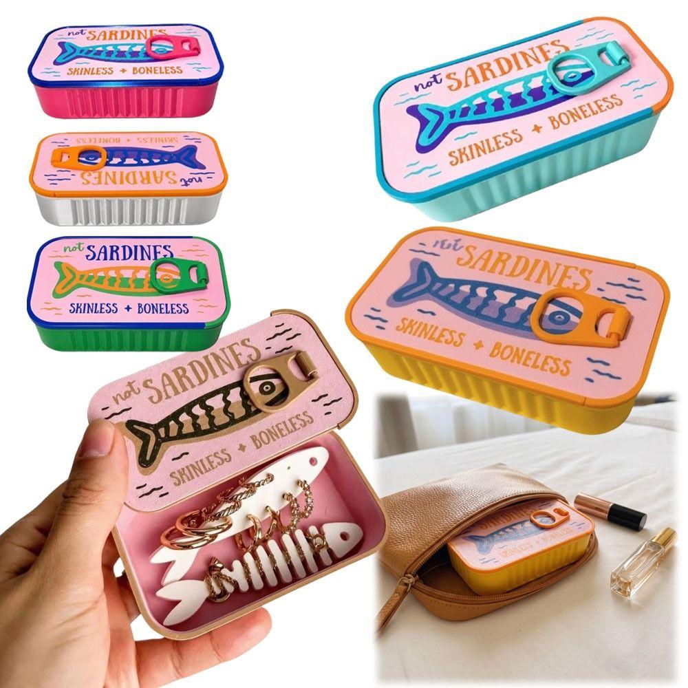 Multi Functional Sardine Tin Jewelry Box Durable Jewelry Display Organizer For Mother's Day