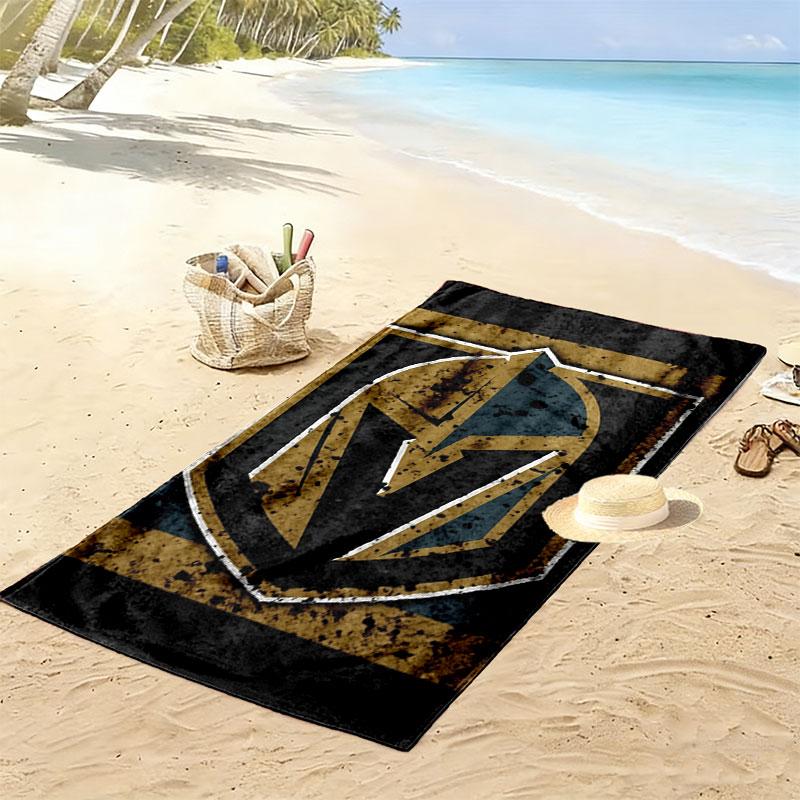 Пляжное полотенце с принтом Vegas Golden Knights, большое, мягкое, быстросохнущее, для пляжа, кемпинга, плавания