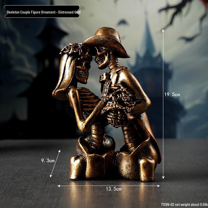 Cross-Border Halloween Skull Resin Ornament - Ghost Festival Decoration for Desktop and Entrance