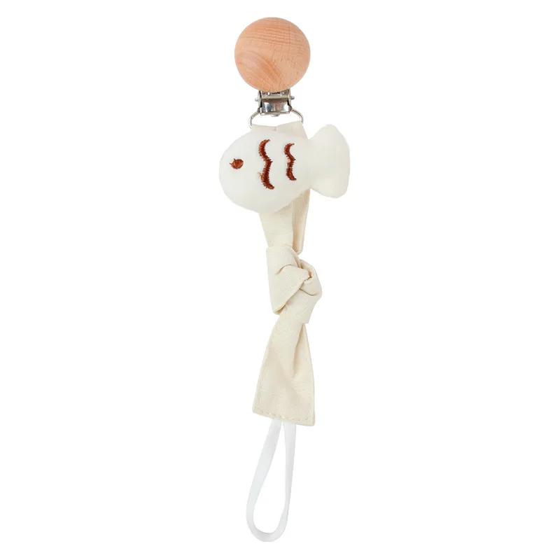 Детская мультяшная плюшевая кукла, хлопковая цепочка против падения, клейкая цепочка для зубов новорожденного, цепочка для сосков лисы, льва, медведя