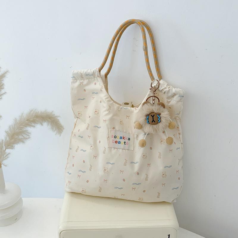 Японская милая мягкая студенческая сумка через плечо большой вместимости женская корейская версия маленькая свежая девушка с принтом портативная сумка для покупок