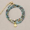 Ручной работы 2 мм трехслойные бирюзовые бусины браслеты ожерелье двойного назначения богемный браслет из бисера женские ювелирные изделия