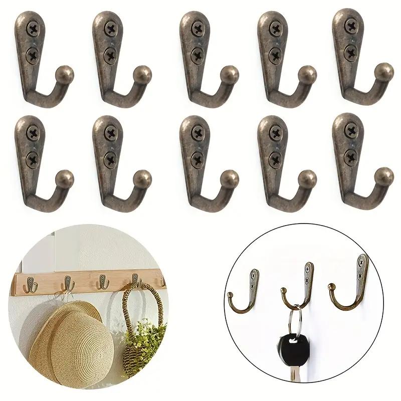 10PCS Wall Mounted Hook Metal Coat Bag Towel Hat Hanger Single Hook for Kitchen Office Bathroom Home Storage