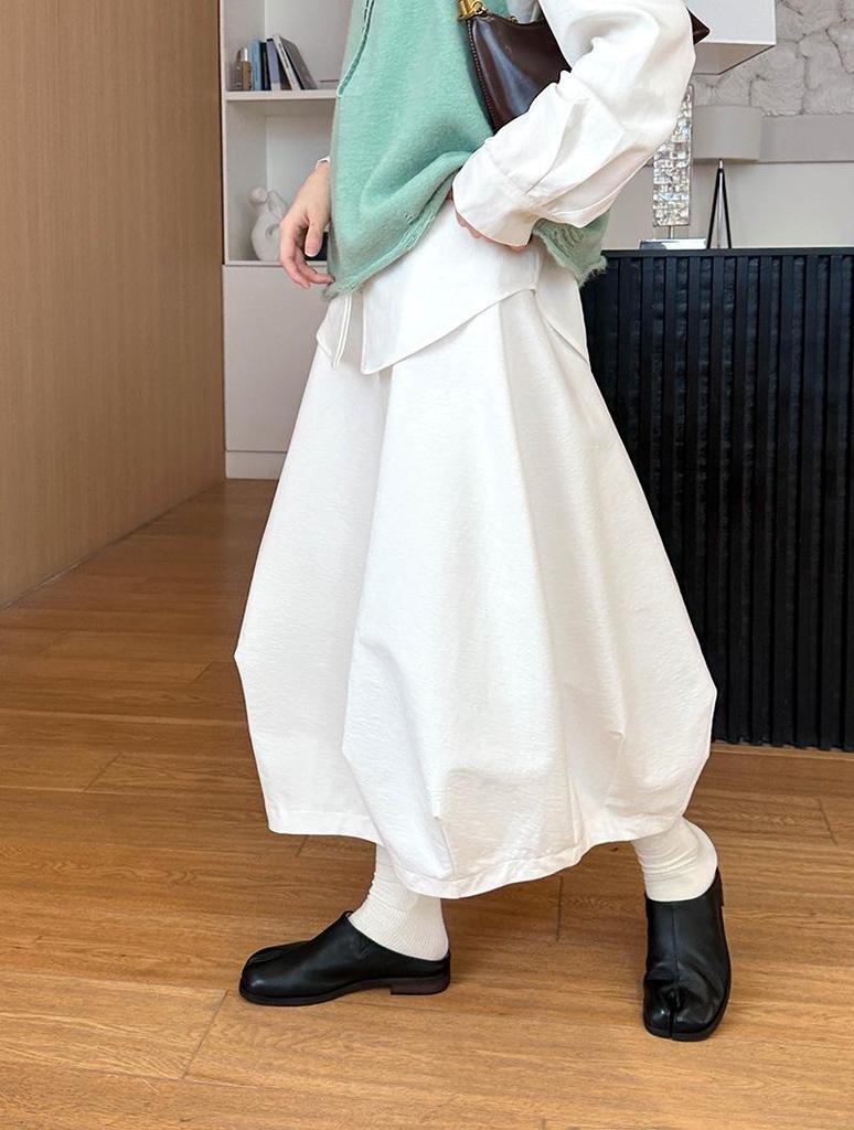 Orange Zhi Korean Style High Waist Floral Puffy Skirt 3015