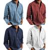 Spring Men Shirt with Chest Pocket Turn-down Collar Single-breasted Loose Cardigan Pure Color Formal Top Mid Length Casual Shirt