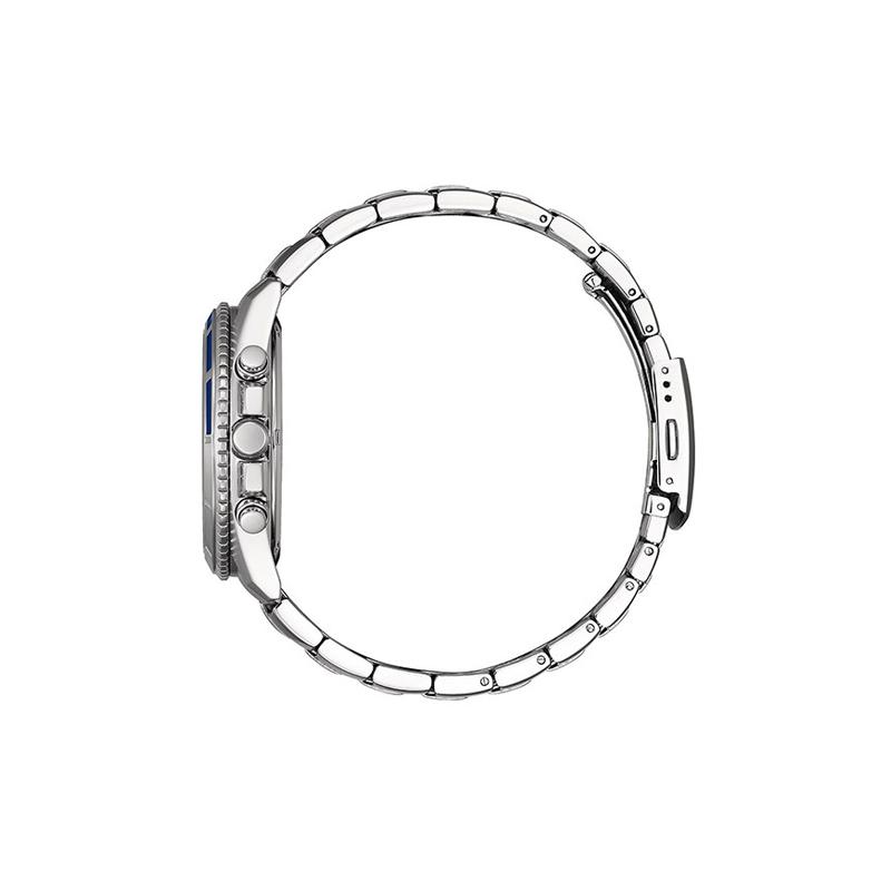 Citizen Мужские часы AN8201-57L, водонепроницаемые до 100 м, кварцевые, стальной ремешок, синий циферблат