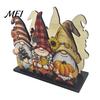 Cute Turkey Pattern Table Ornament Thanksgiving Solid Wood Napkin Holder, Fall Harvest Gnome Scarecrow Tissue Wooden Paper Towel Holder Dispenser,