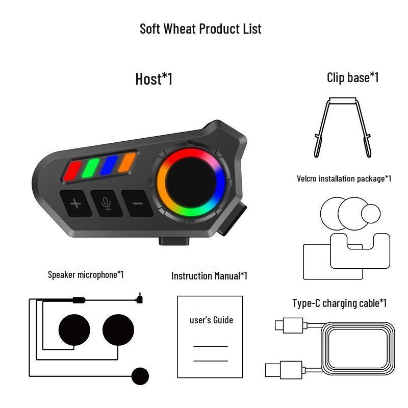 K06A Motorcycle Bluetooth Helmet Headset: Music, Waterproof, Long Battery, Wired Options