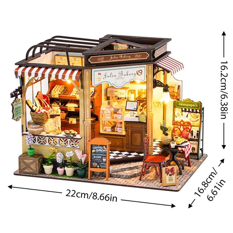 (t-FREAK) Dollhouse DIY Kit Set Miniature Bakery Julia Bakery
