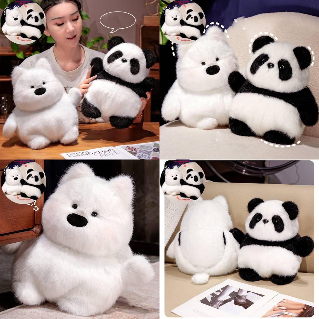 Adorable Reversible West Highland White Terrier Panda Plush Toy For Kids Birthday Gifts