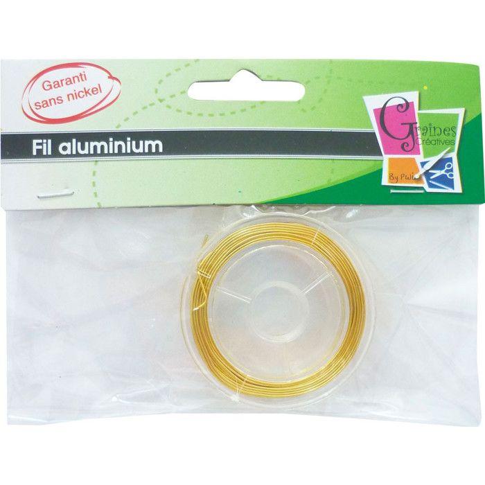 Fil aluminium ultra fin Ø 0,6mm 10 mètres Doré