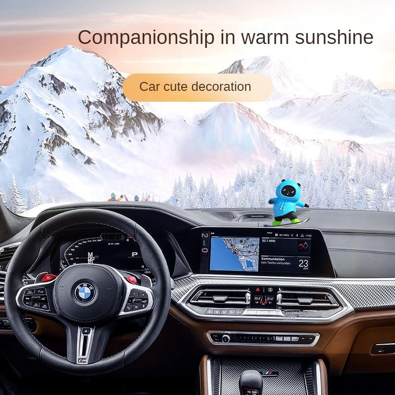 Приборная панель автомобиля украшения скейтборд медведь раздвижной медведь движущийся медведь креативный автомобиль мультяшное украшение интерьера