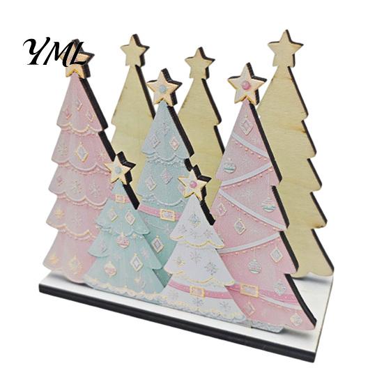 Multi-purpose Desktop Organizer Christmas Theme Wooden Napkin Holder, Decorative Holiday Paper Towel Stand, Unique Ornament Holder HD UV Printing for