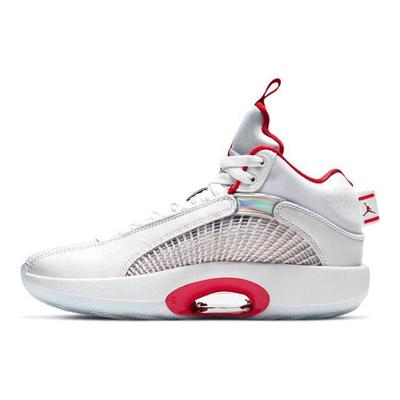 Детские кроссовки Air 35 GS White Fire Red, серебристый металлик CQ9433-100