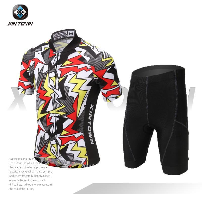 Kids Cycling Outfit Short Sleeve Bike Riding Set Breathable Sportswear Boys Girls
